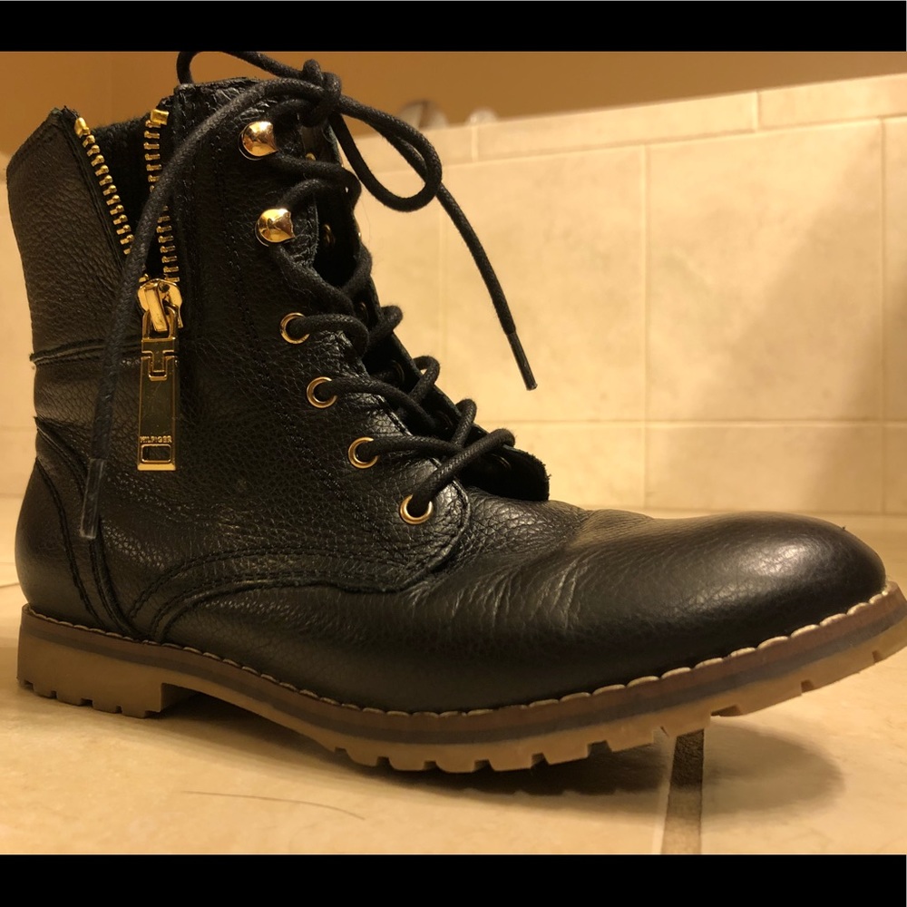 Tony Hilfiger Black Booties with Gold